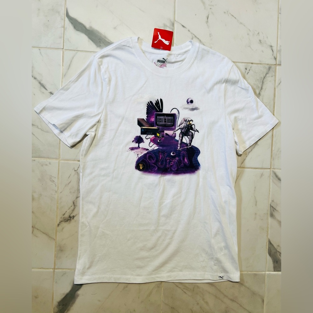 White Puma x QUIKsilver skateboarding tee #streetwear